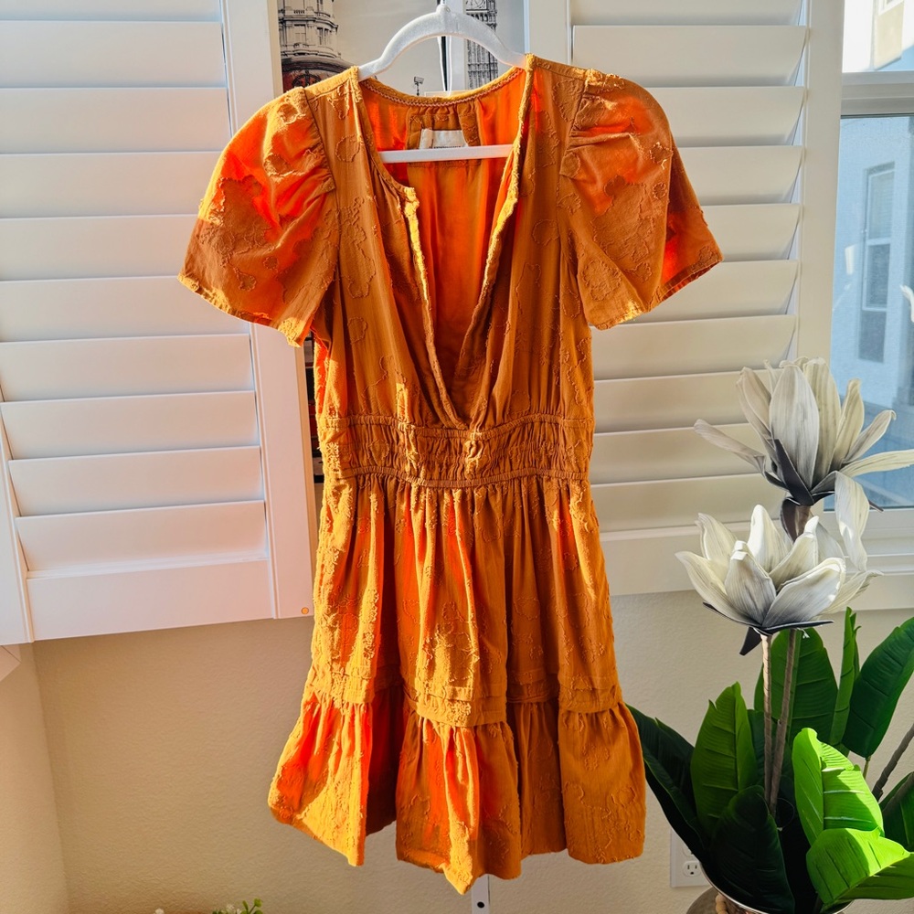 Anthropologie. Size S.  Orange Mini Dress